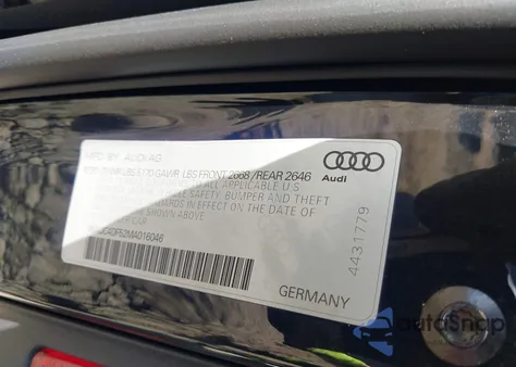 2021 Audi S5 Sportback Premium Plus Tfsi Quattro Tiptronic from USA, damaged, VIN WAUC4DF52MA016046